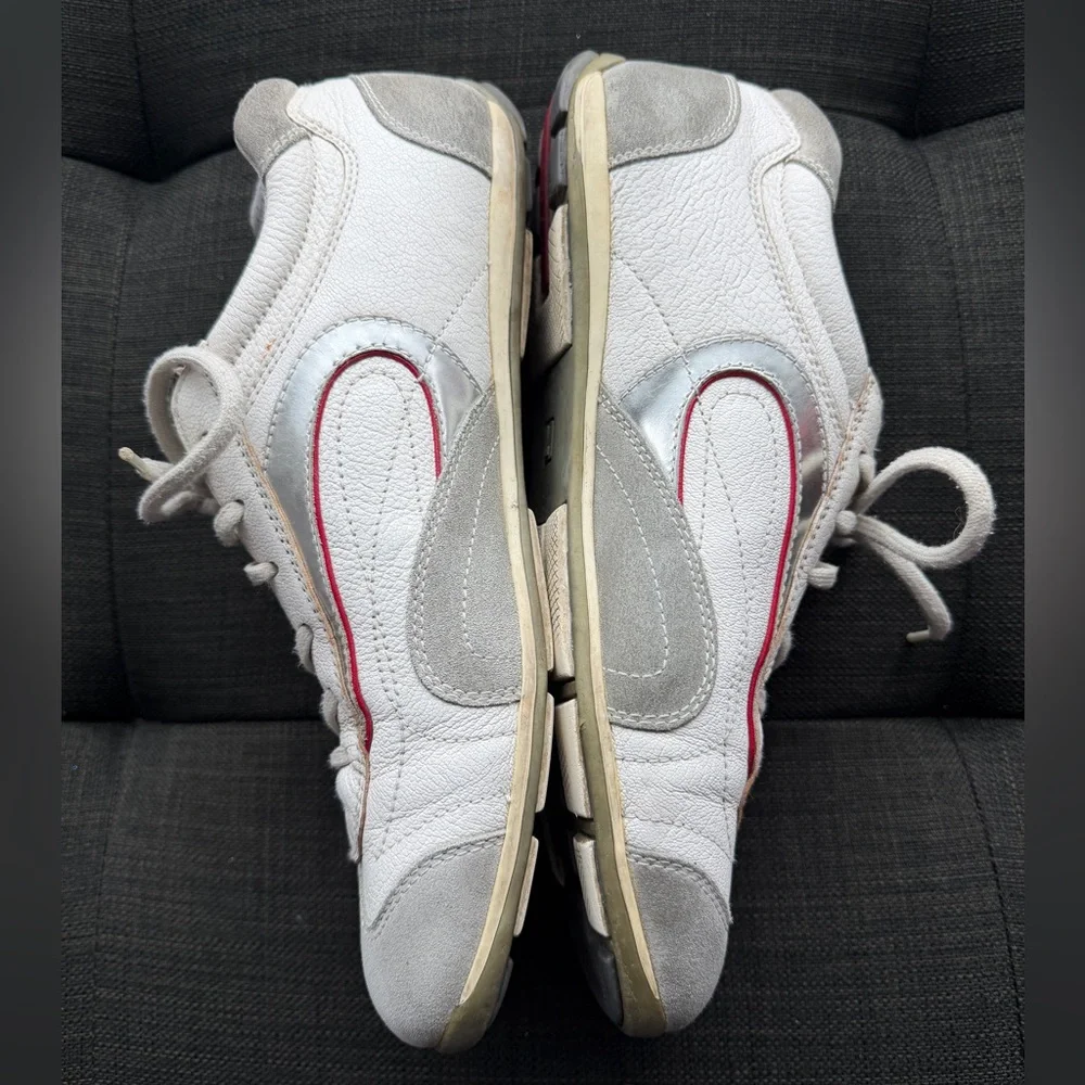 Prada Sport Sneakers Grey White Suede Leather Women’s 10.5 - Picture 4 of 11